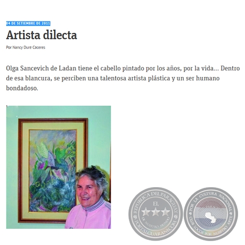 ARTISTA DILECTA - Por NANCY DURÉ CÁCERES - Domingo, 04 de Setiembre de 2011